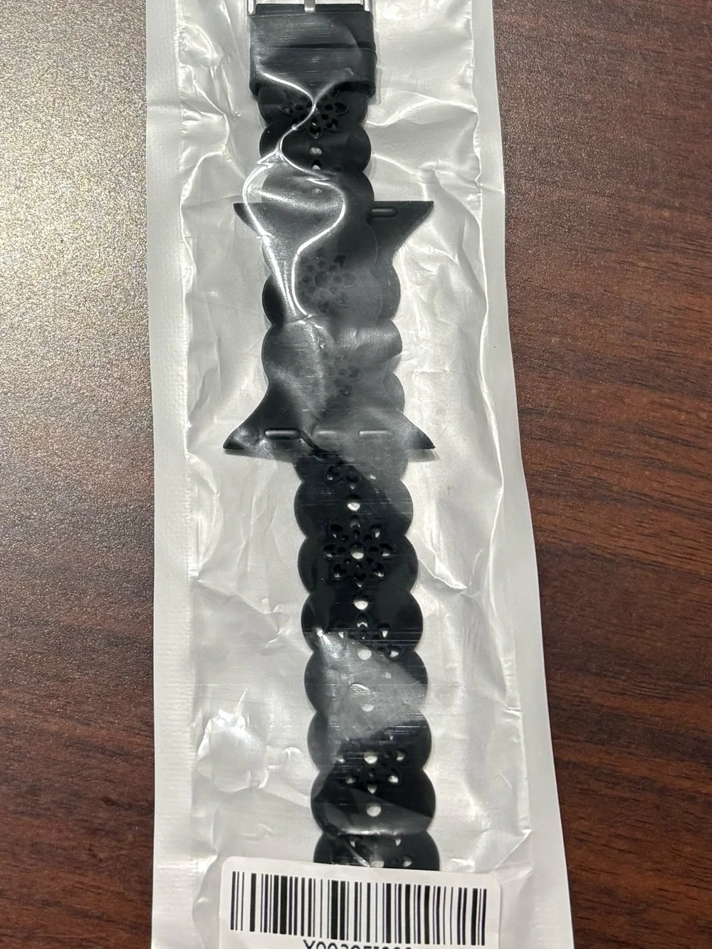 XinCrui Floral Lace Silicone Band Compatible with Apple Watch Black NIP